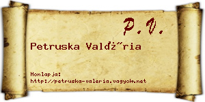 Petruska Valéria névjegykártya